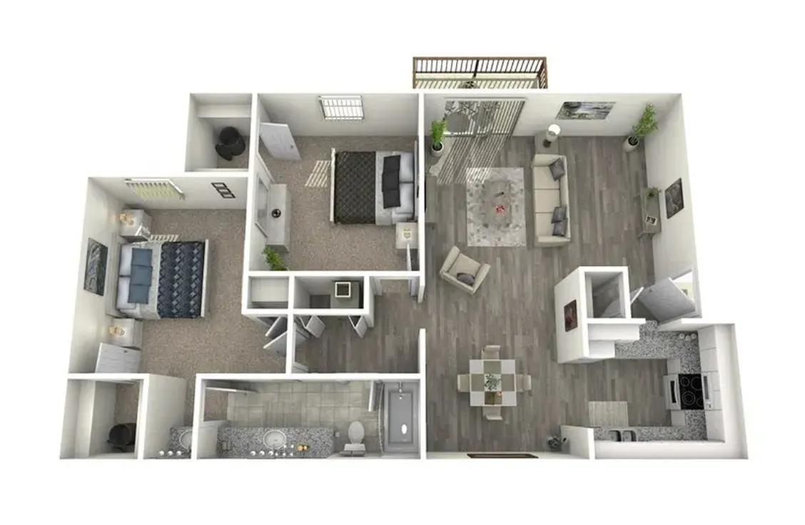 Floor plan Two Bedroom, One Bathroom