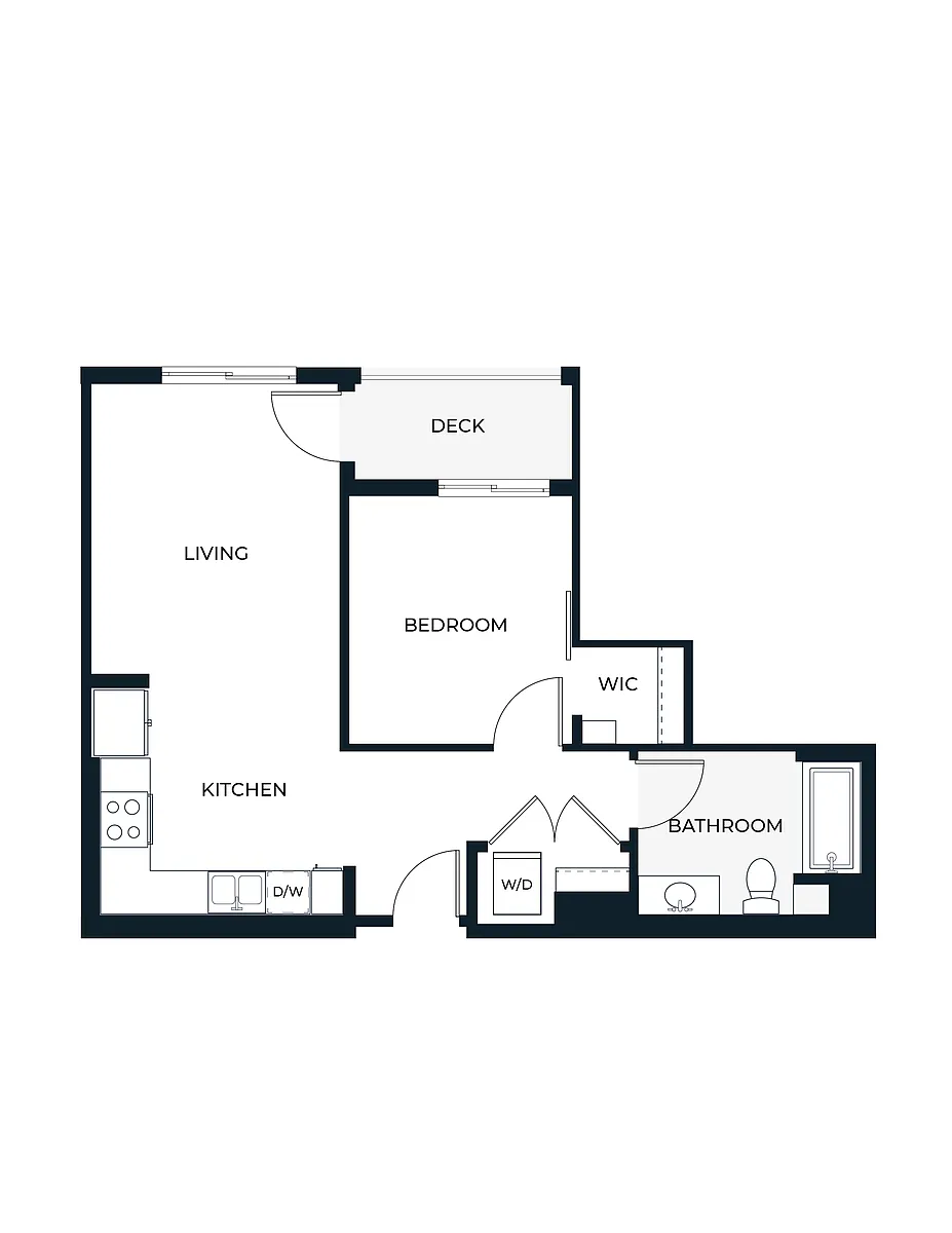 Floor plan One Bedroom A4