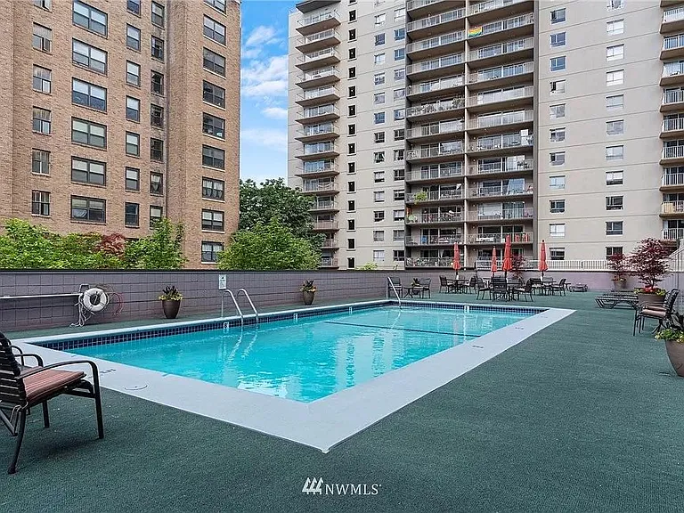 A rare outdoor pool in Seattle. It is heated and open for residents from May to October.