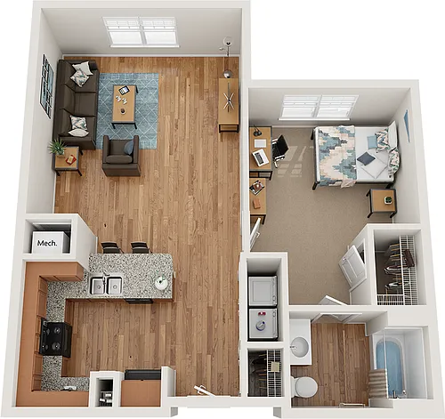 Floor plan 1x1 - Classic