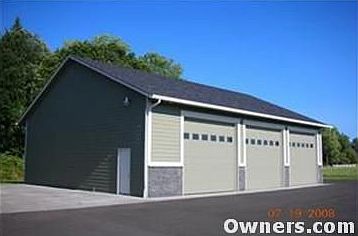 40x48 Finished Shop, 3 12 Foot Doors with half bath