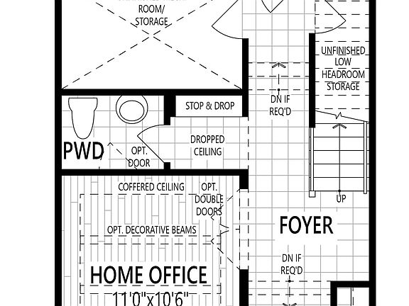 Home Office W Powder Room In Lieu of Recreation Room