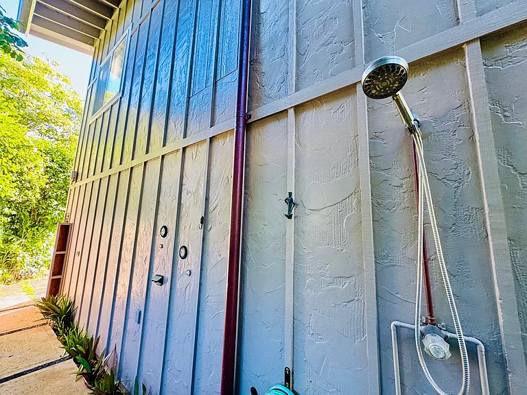 Outdoor hot/cold shower for your use only.