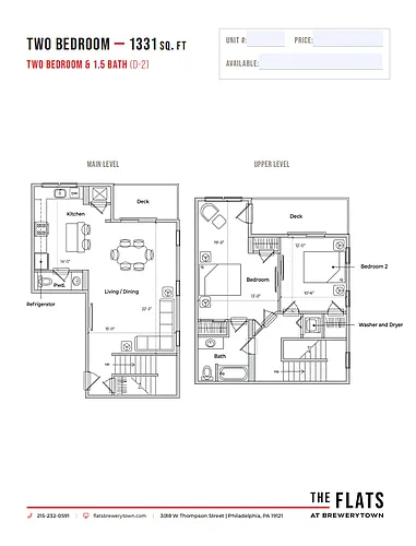 Floor plan Two Bedroom Bi-Level
