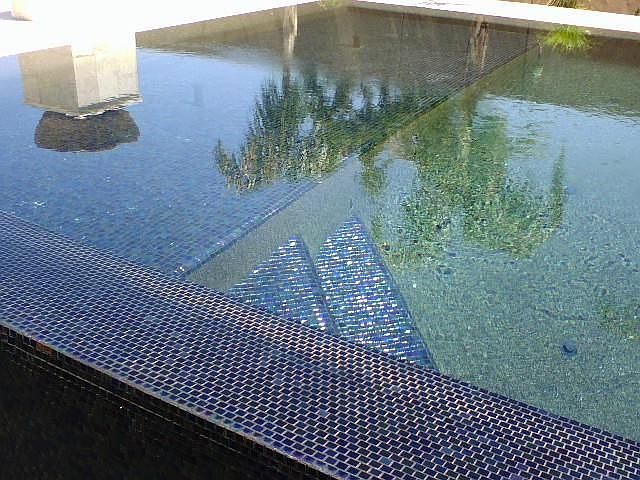 very unique pool, glass tiles