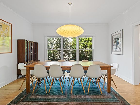 The expansive dining room is ideal for entertaining.