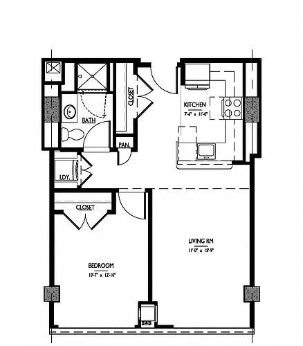 Floor plan B1 - ADA