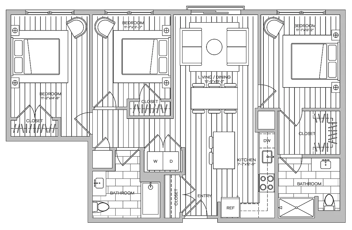 Floor plan 3 Bed 2 Bath