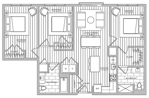 Floor plan 3 Bed 2 Bath