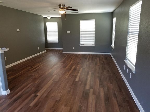 Living area with vinyl plank floor for low maintenance