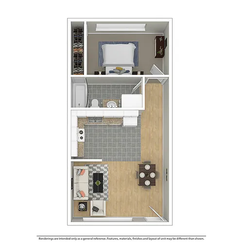 Floor plan 1 BEDROOM/1.0 BATH