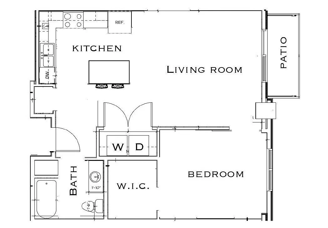 Floor plan 1 Bed 1 Bath