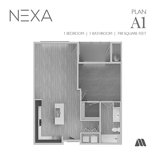Floor plan 1 Bed/1 Bath