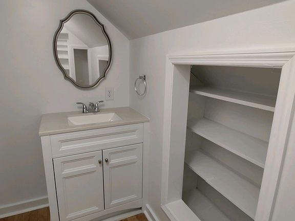 Bathroom with new vanity.