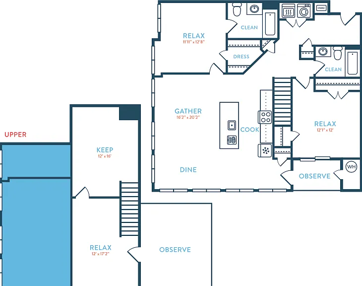 1702 Quincy B2 Loft Floorplan Diagram