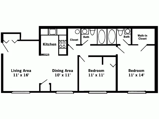 Floor plan 2BR/2BA