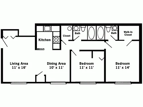 Floor plan 2BR/2BA
