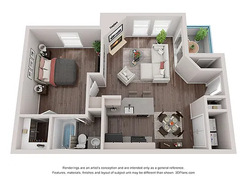 Floor plan 1 Bedroom 1 Bath