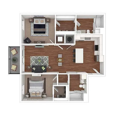 Floor plan Two Bedroom B1