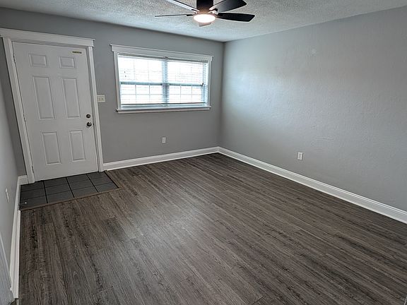 Front door, living room