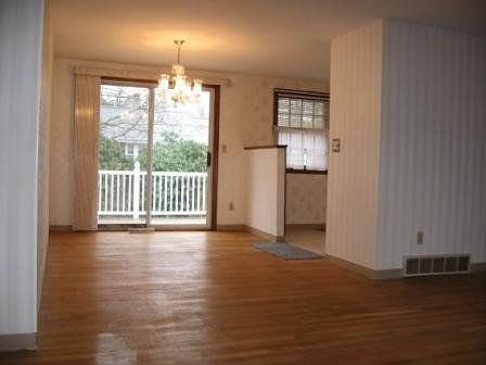 View from living room into dining area