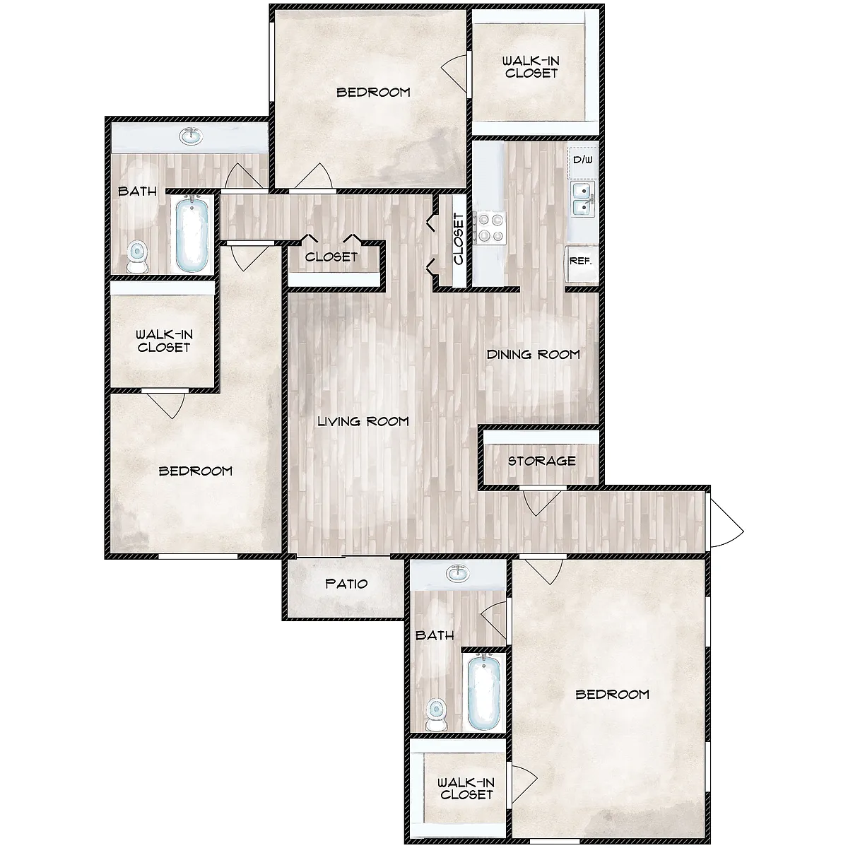 Floor plan Three Bedroom