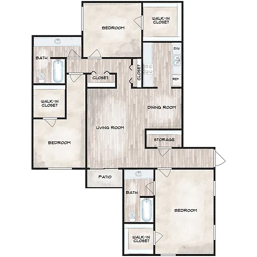 Floor plan Three Bedroom