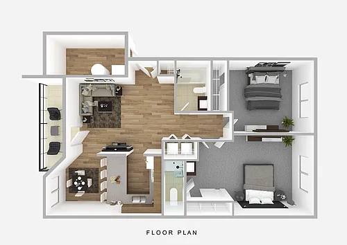 Floor plan 2 Bedroom_2 Bath B