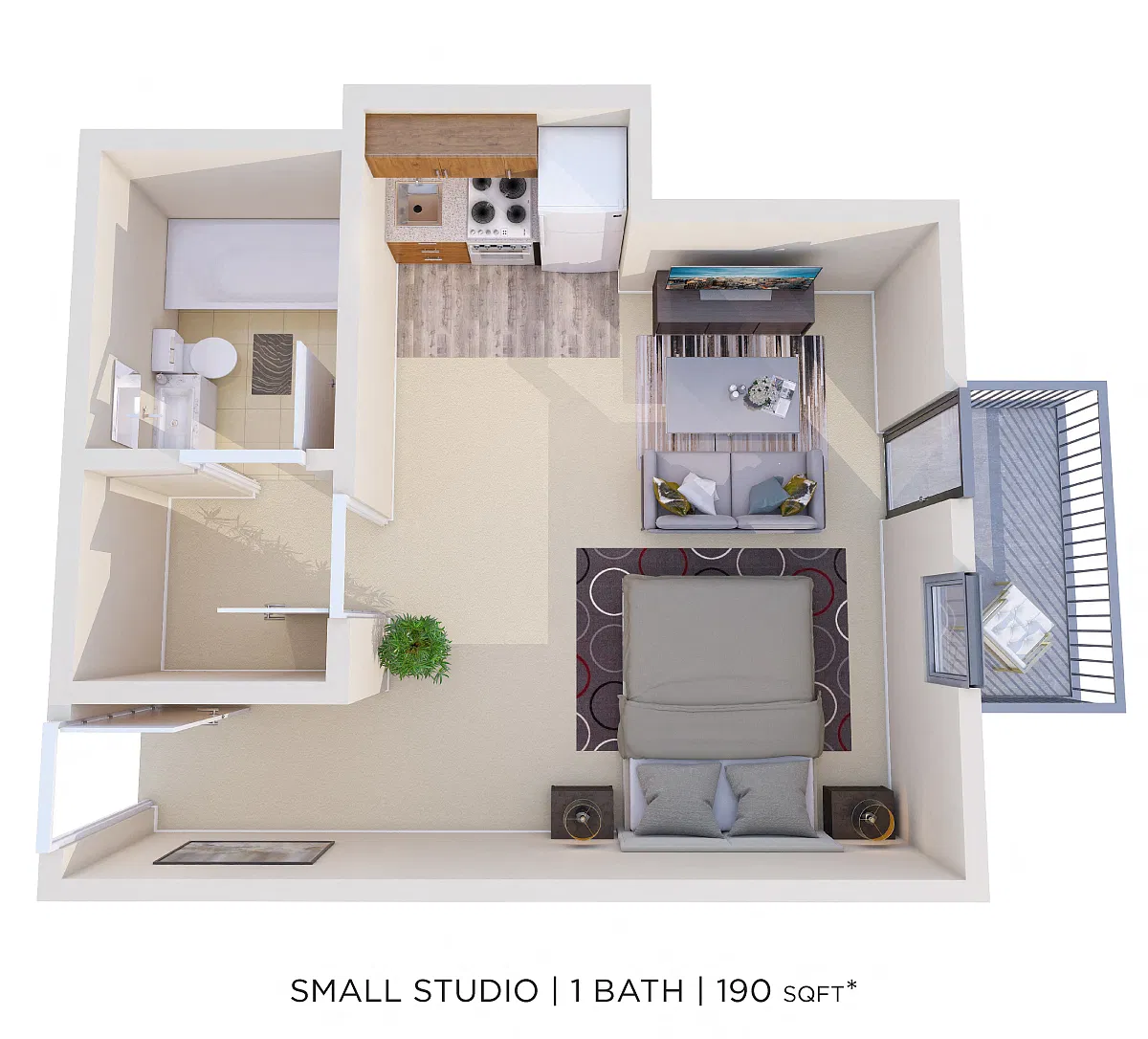 Floor plan Studio - 190 sqft
