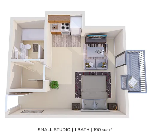 Floor plan Studio - 190 sqft
