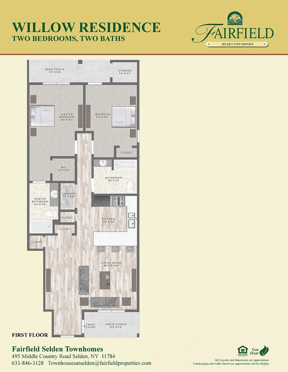 Floor plan WILLOW 2BR 2B