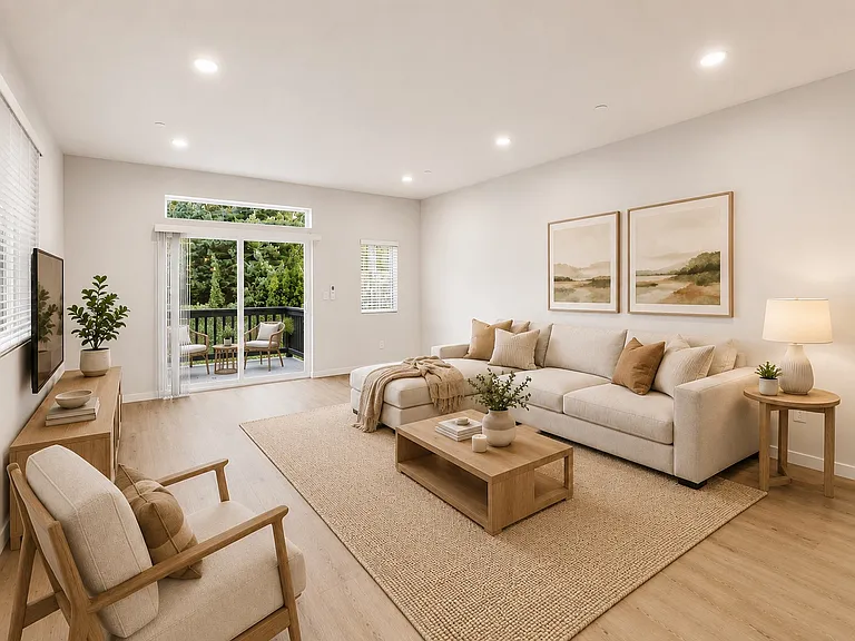 AI enhanced photo with virtual staging.