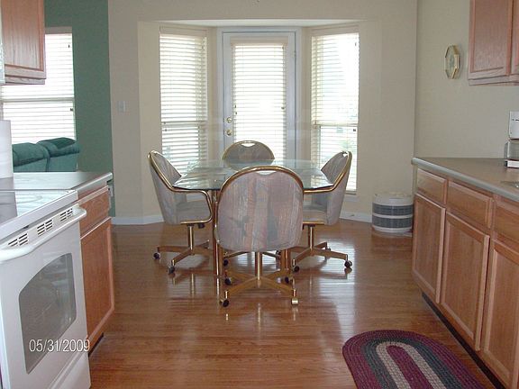 Spacious kitchen with a bay window