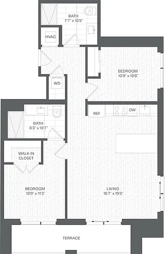 Floor plan 2 Bed/2 Bath-BJ1