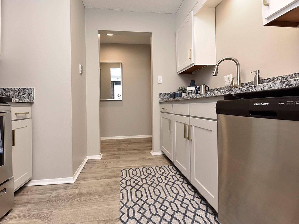 Kitchen with granite counters, stainless appliances, and modern cabinetry