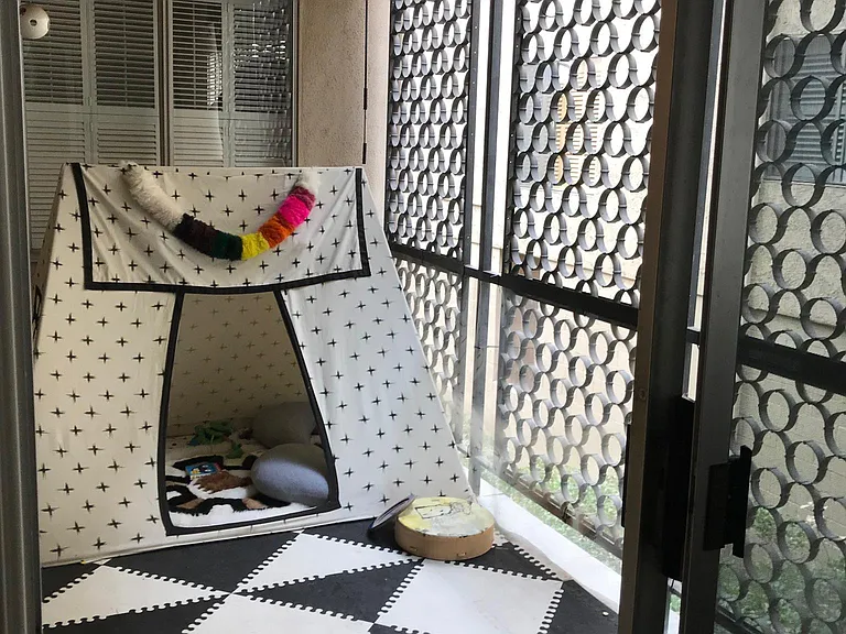Private patio; view from kitchen