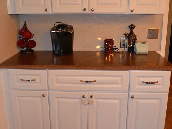 coffee bar in kitchen and more storage!