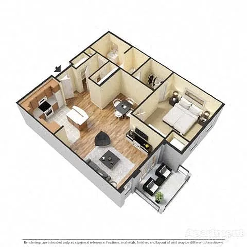 Floor plan 1 Bedroom, 1 Bathroom
