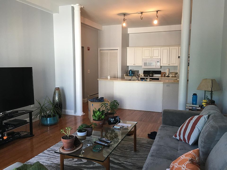 View of kitchen from living room