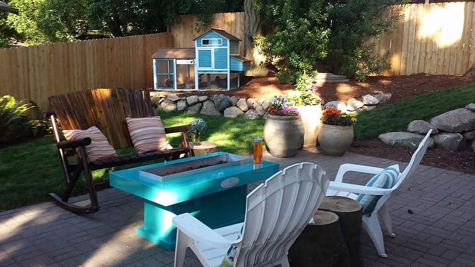 Brick patio and new fence.
