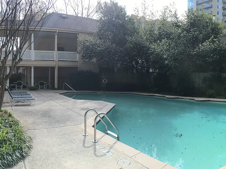 uncovered pool in season (deck has been cleaned and furniture updated)