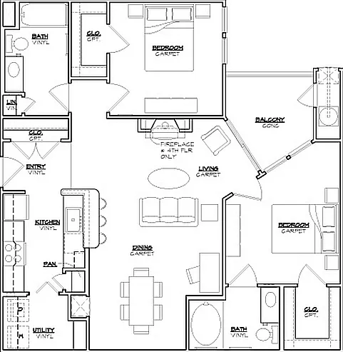 Jefferson at Dedham Station - Fillmore - 2 Beds - 2 Baths - 1100 Sq. ft.