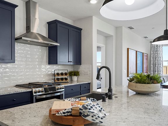 Kitchen with striking cabinets
