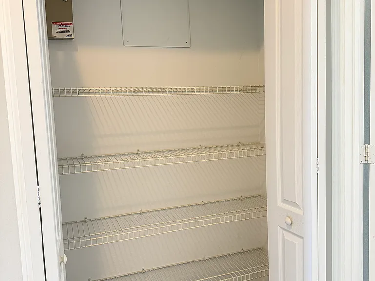 Upstairs hallway closet.