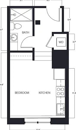 Studio | 1 Bath | 282-334 SQ FT Studio | 1 Bath | 282-334 SQ FT