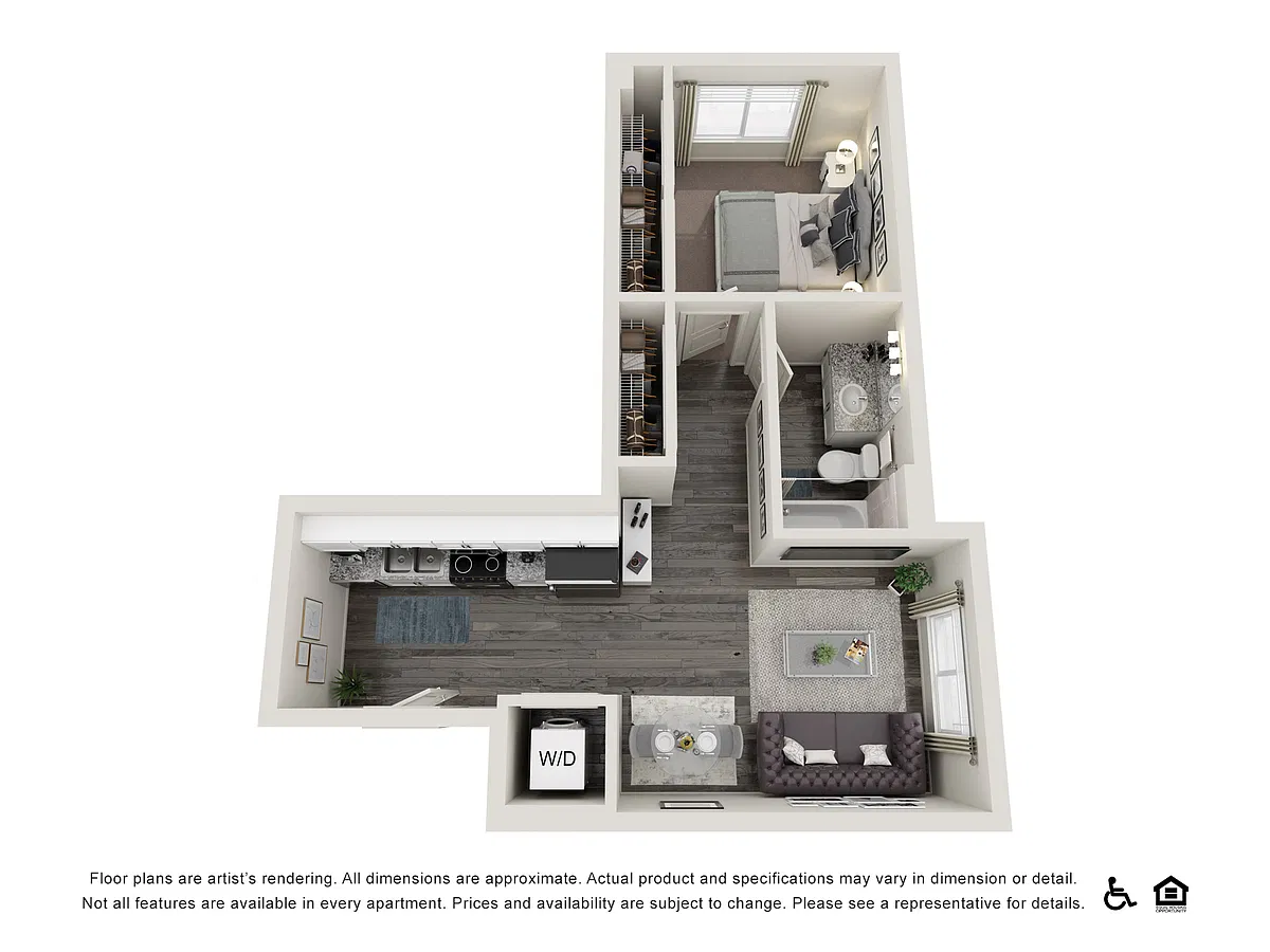 Floor plan 1x1 - 548 sqft - A1