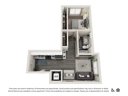 Floor plan 1x1 - 548 sqft - A1