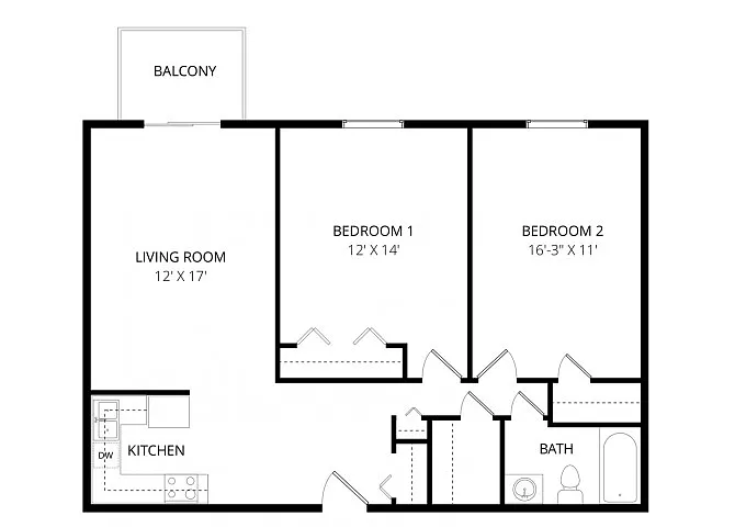 Floor plan Two Bedroom