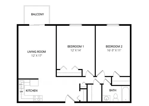 Floor plan Two Bedroom