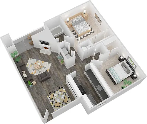 Floor plan 2x1A Renovated